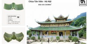Chùa Tản Viên - Hà Nội mua ngói âm dương tráng men màu xanh đồng